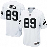 Nike Men & Women & Youth Raiders #89 JONES White Team Color Game Jersey,baseball caps,new era cap wholesale,wholesale hats